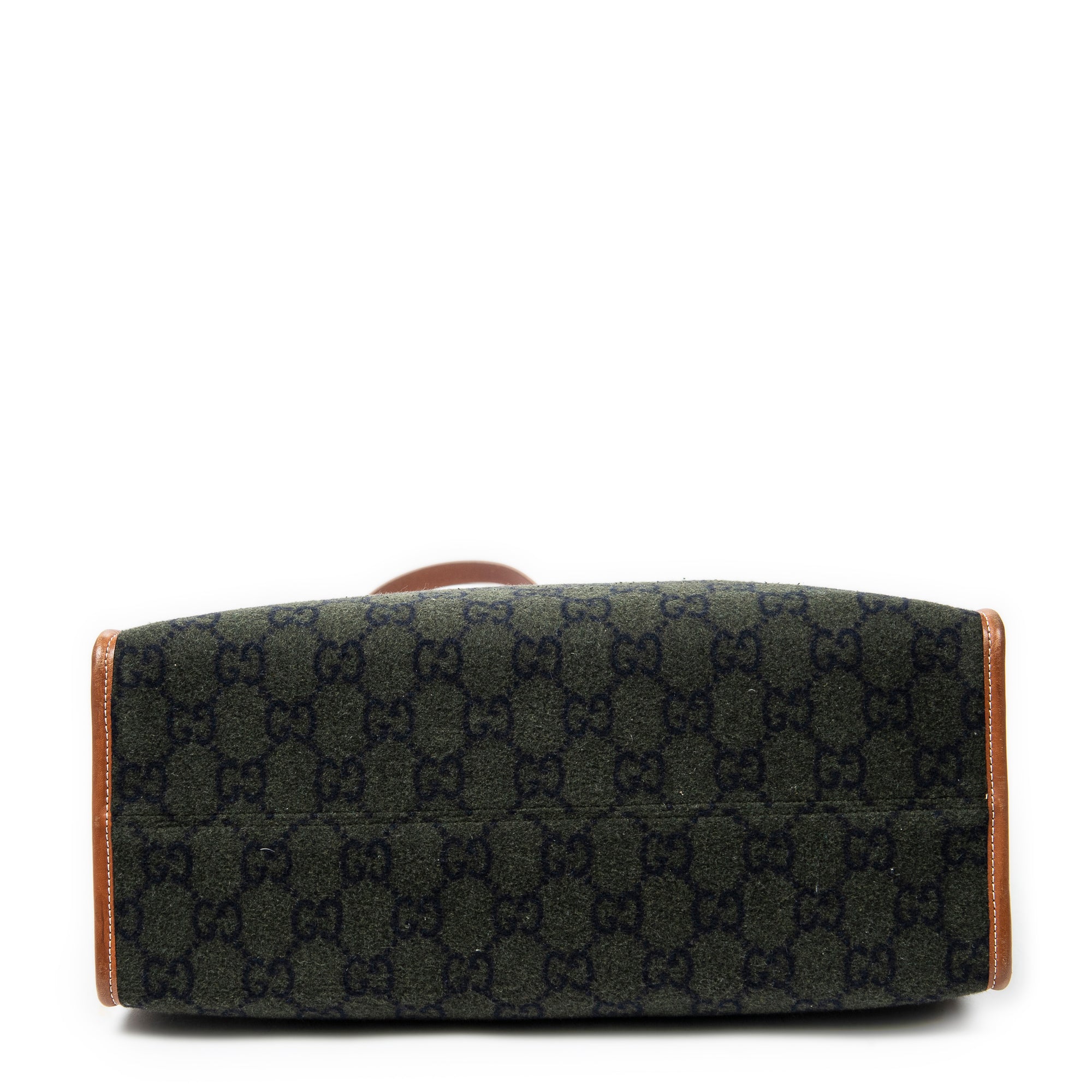 Shoulder Bag GG Script Tote Black Monogrammed Wool Canvas
