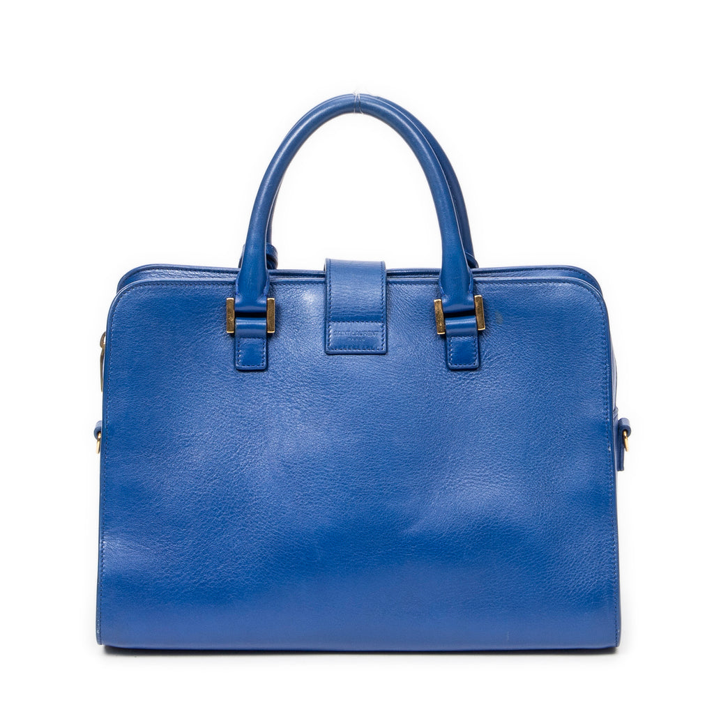 Shoulder Bag Small Monogram Cabas Blue Calfskin Leather