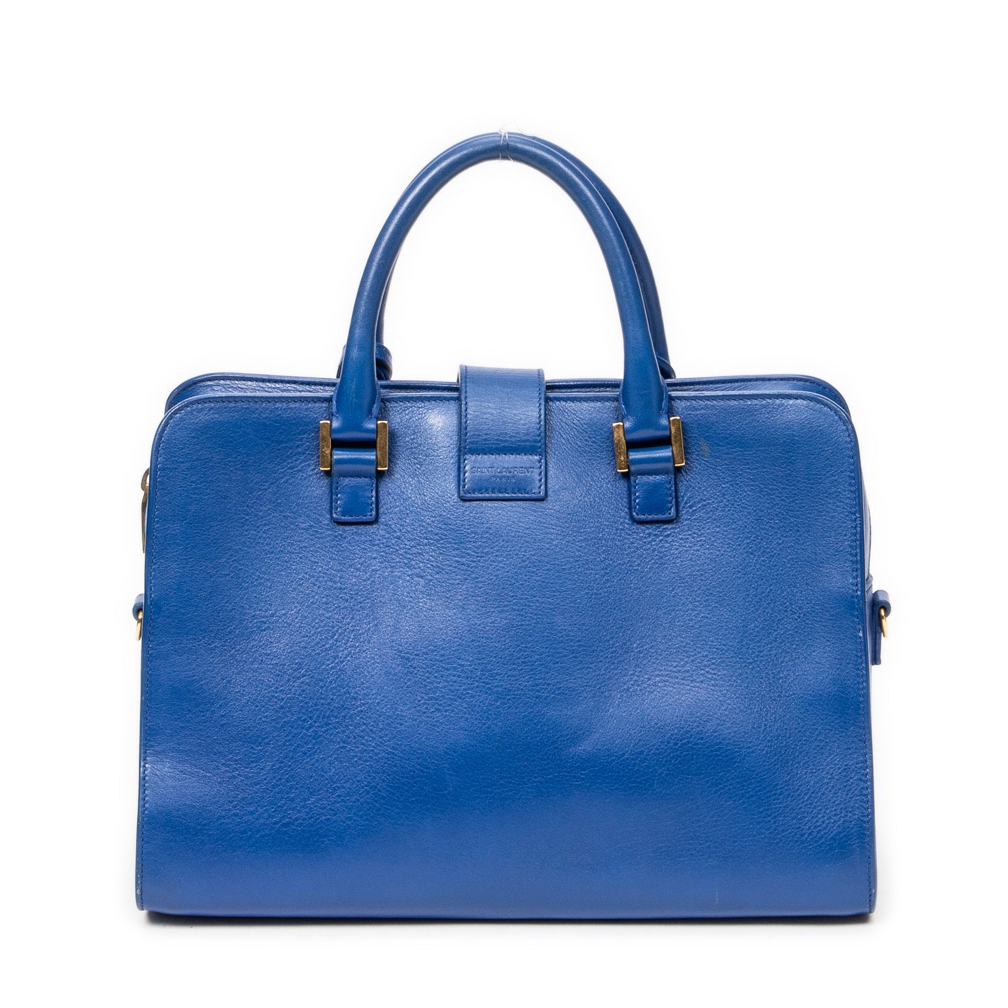 Shoulder Bag Small Monogram Cabas Blue Calfskin Leather