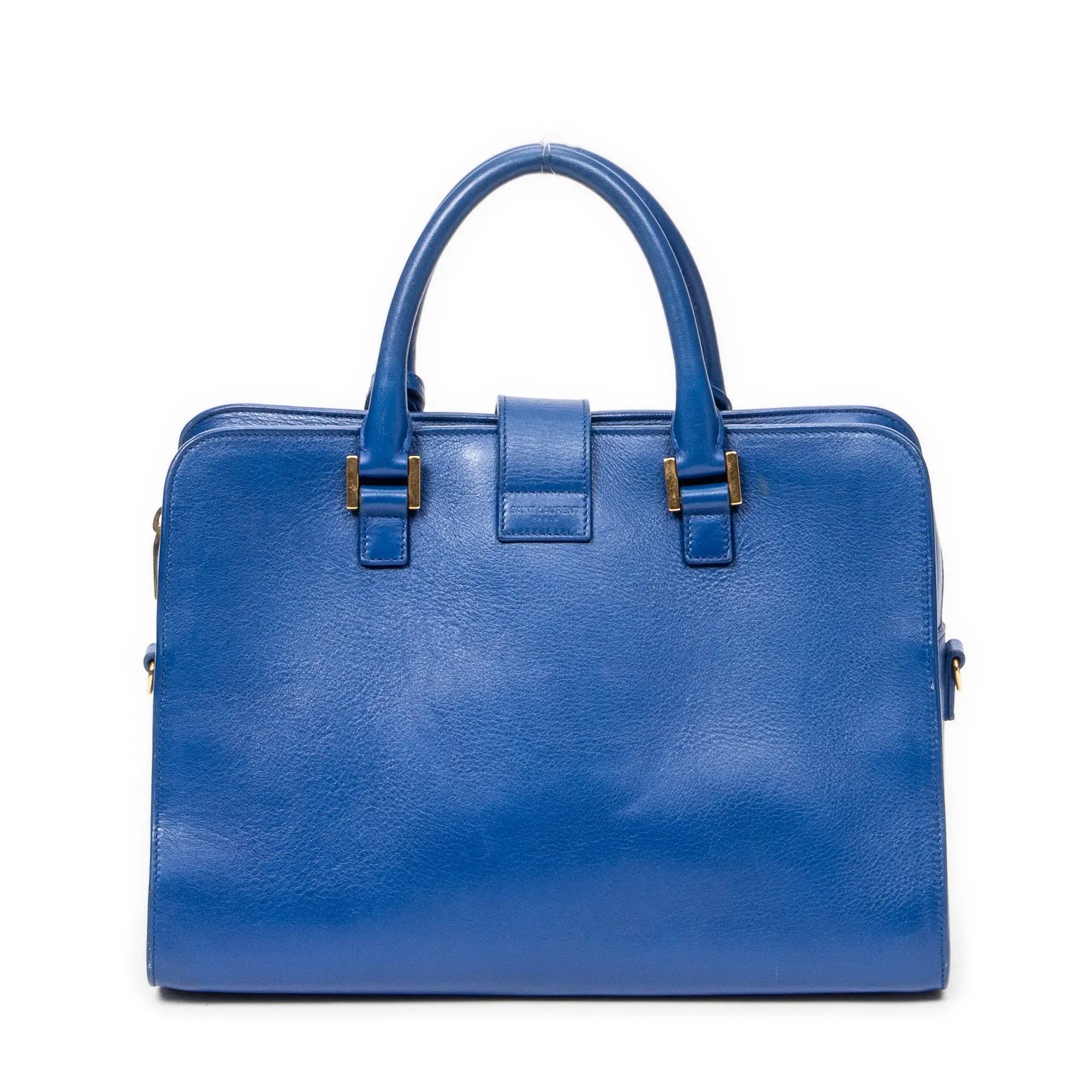 Shoulder Bag Small Monogram Cabas Blue Calfskin Leather
