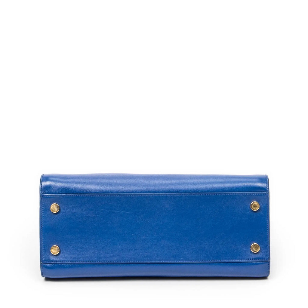 Bolso de Hombro Pequeño Monogram Cabas de Piel de Becerro Azul