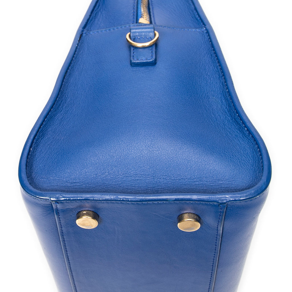 Shoulder Bag Small Monogram Cabas Blue Calfskin Leather