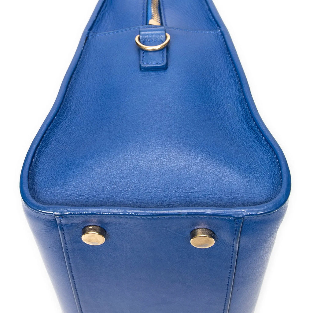 Bolso de Hombro Pequeño Monogram Cabas de Piel de Becerro Azul