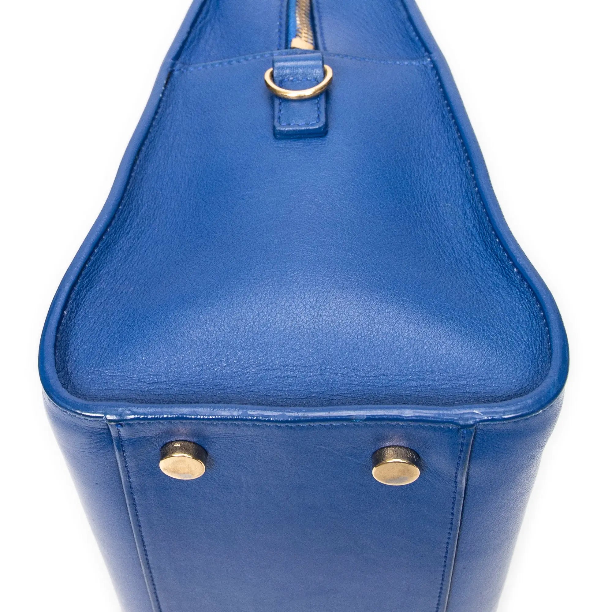 Bolso de Hombro Pequeño Monogram Cabas de Piel de Becerro Azul