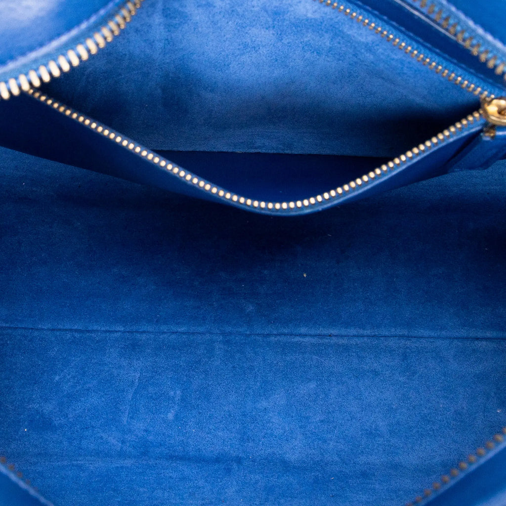 Bolso de Hombro Pequeño Monogram Cabas de Piel de Becerro Azul