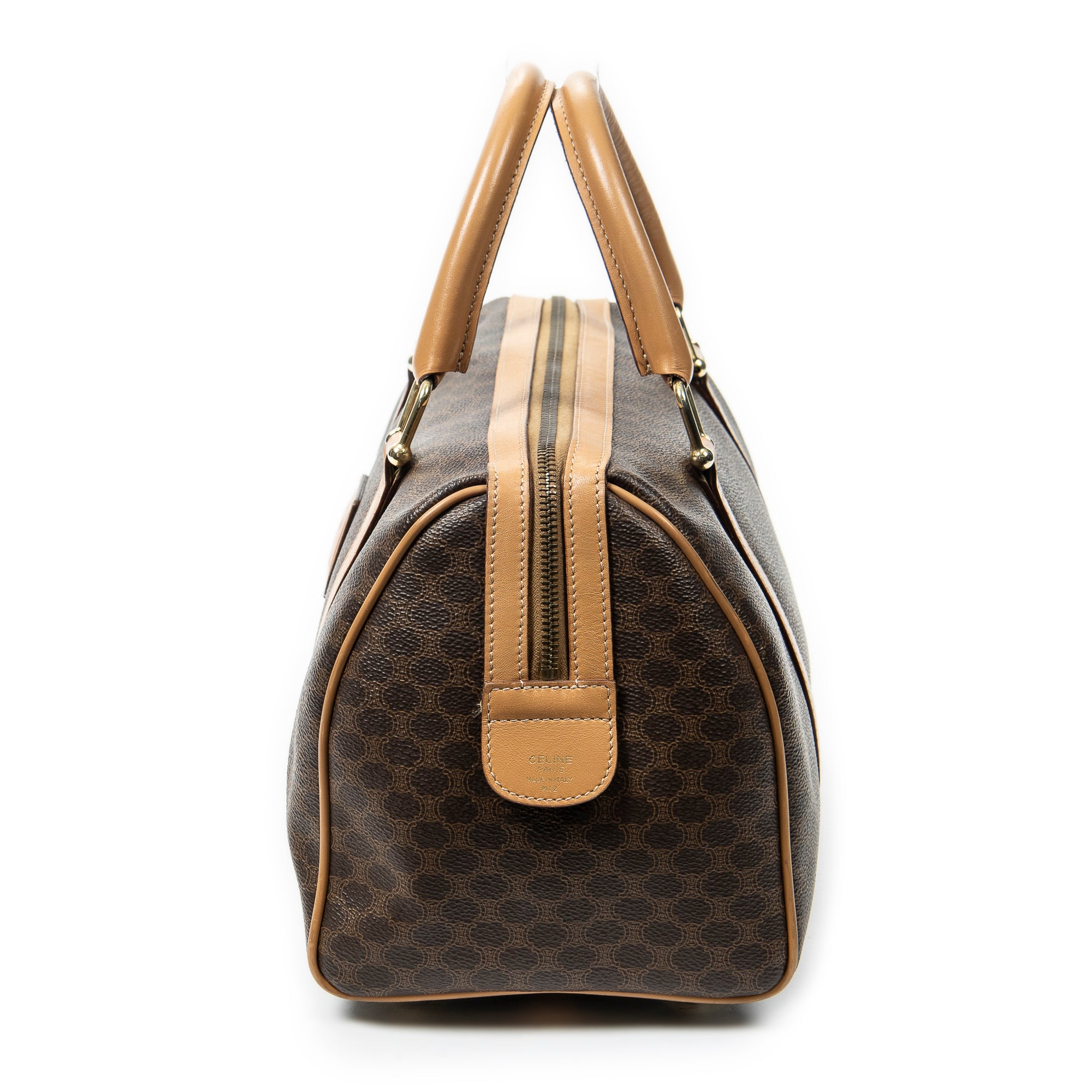 Handbag Vintage Small Boston Beige Macadam Coated Canvas