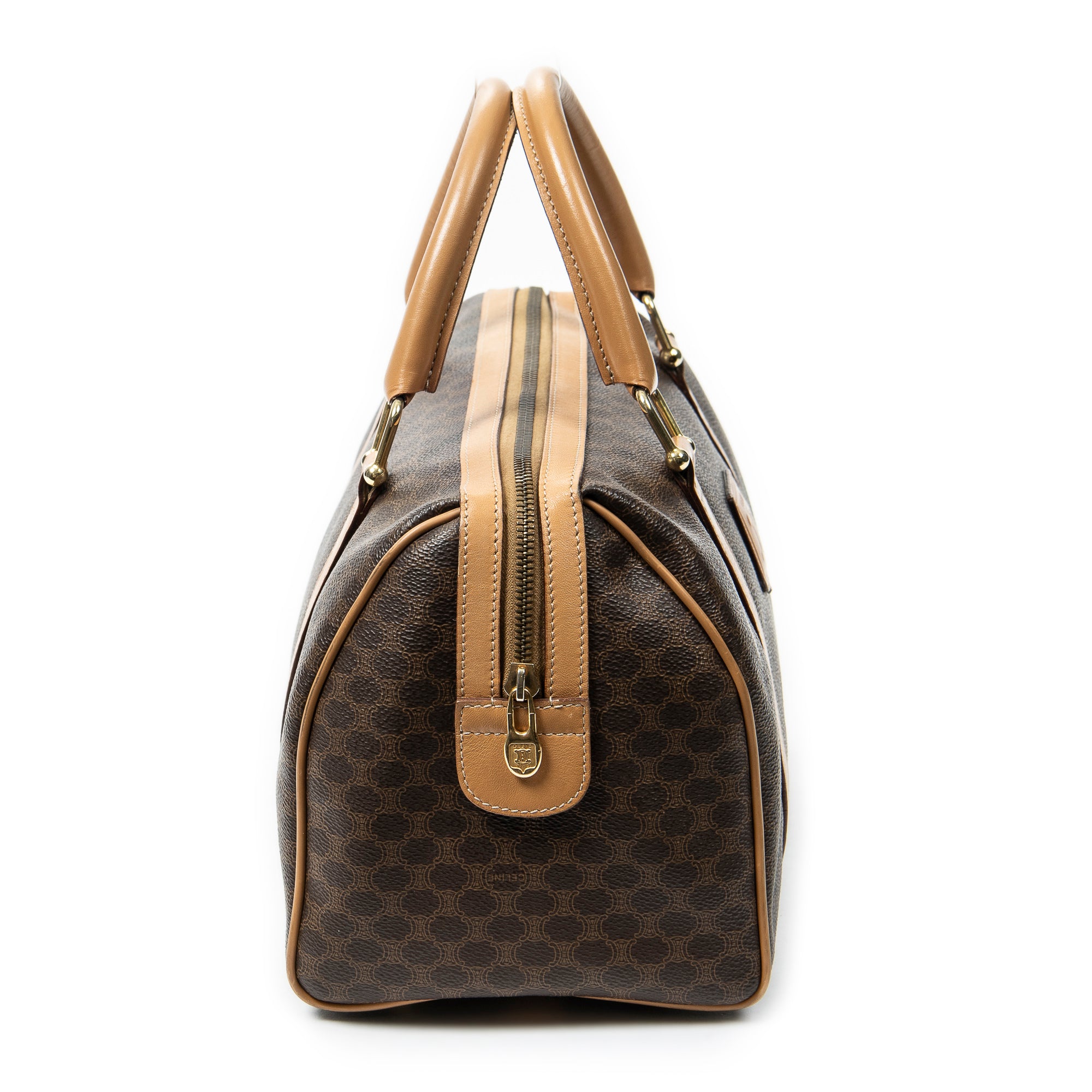 Handbag Vintage Small Boston Beige Macadam Coated Canvas