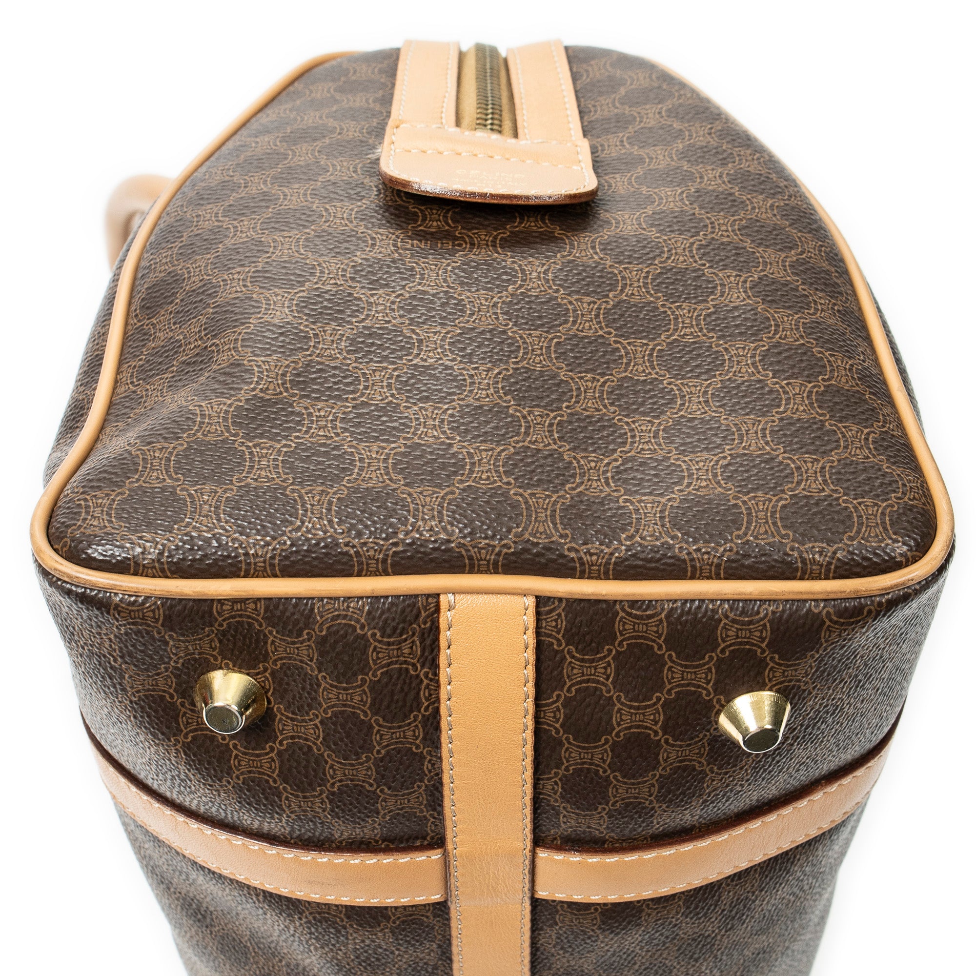Handbag Vintage Small Boston Beige Macadam Coated Canvas