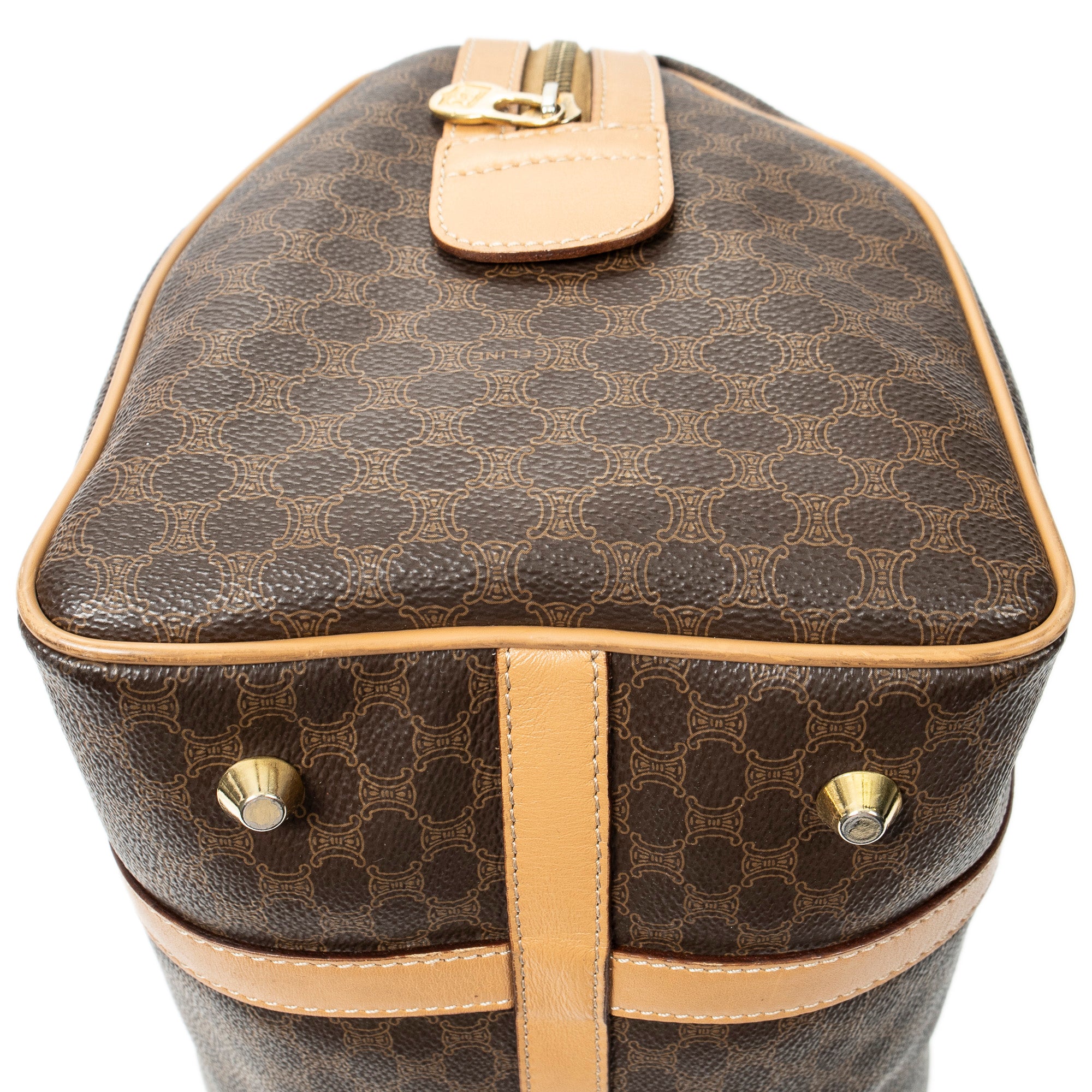 Handbag Vintage Small Boston Beige Macadam Coated Canvas