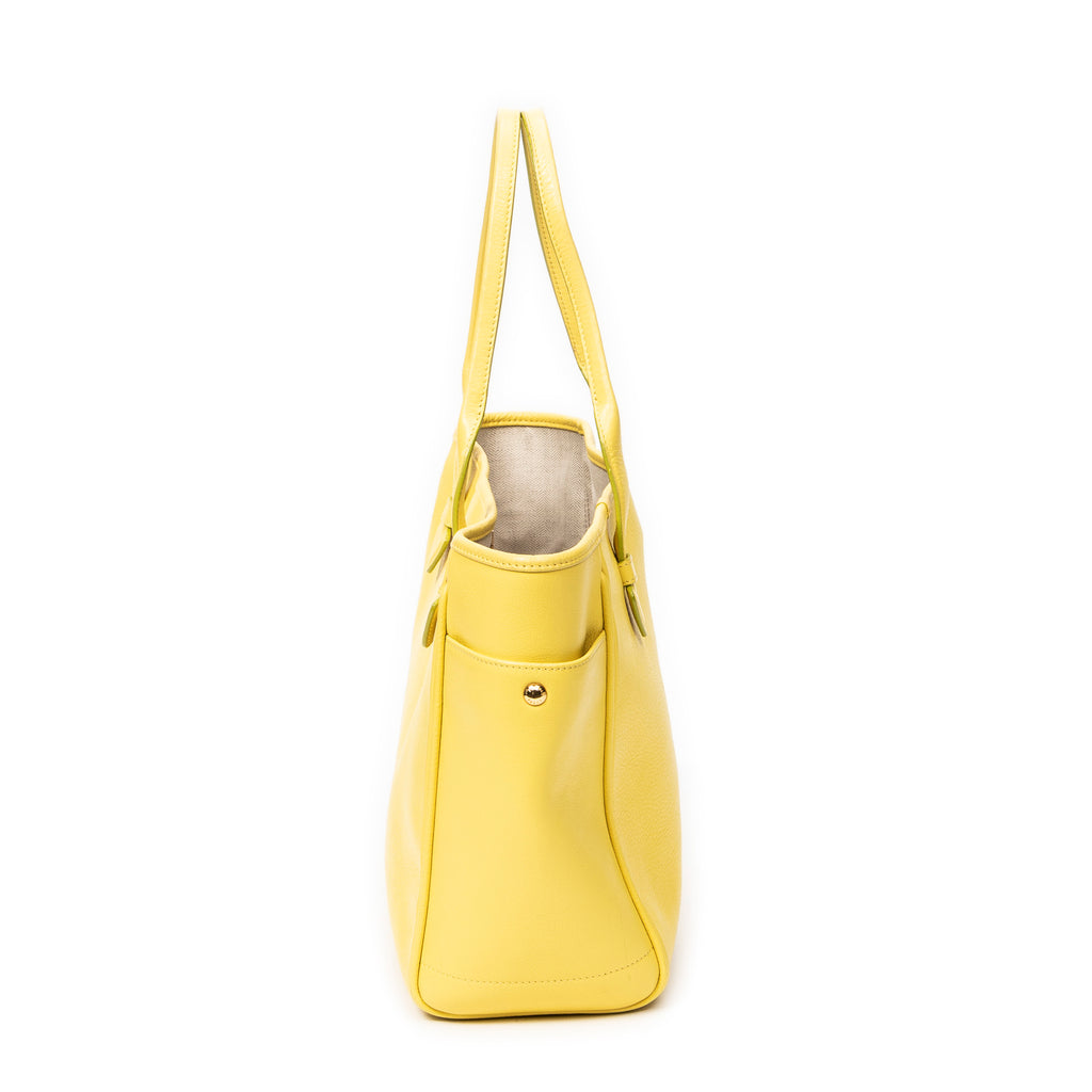 Shoulder Bag Heritage Tote Yellow Grained Calfskin Leather