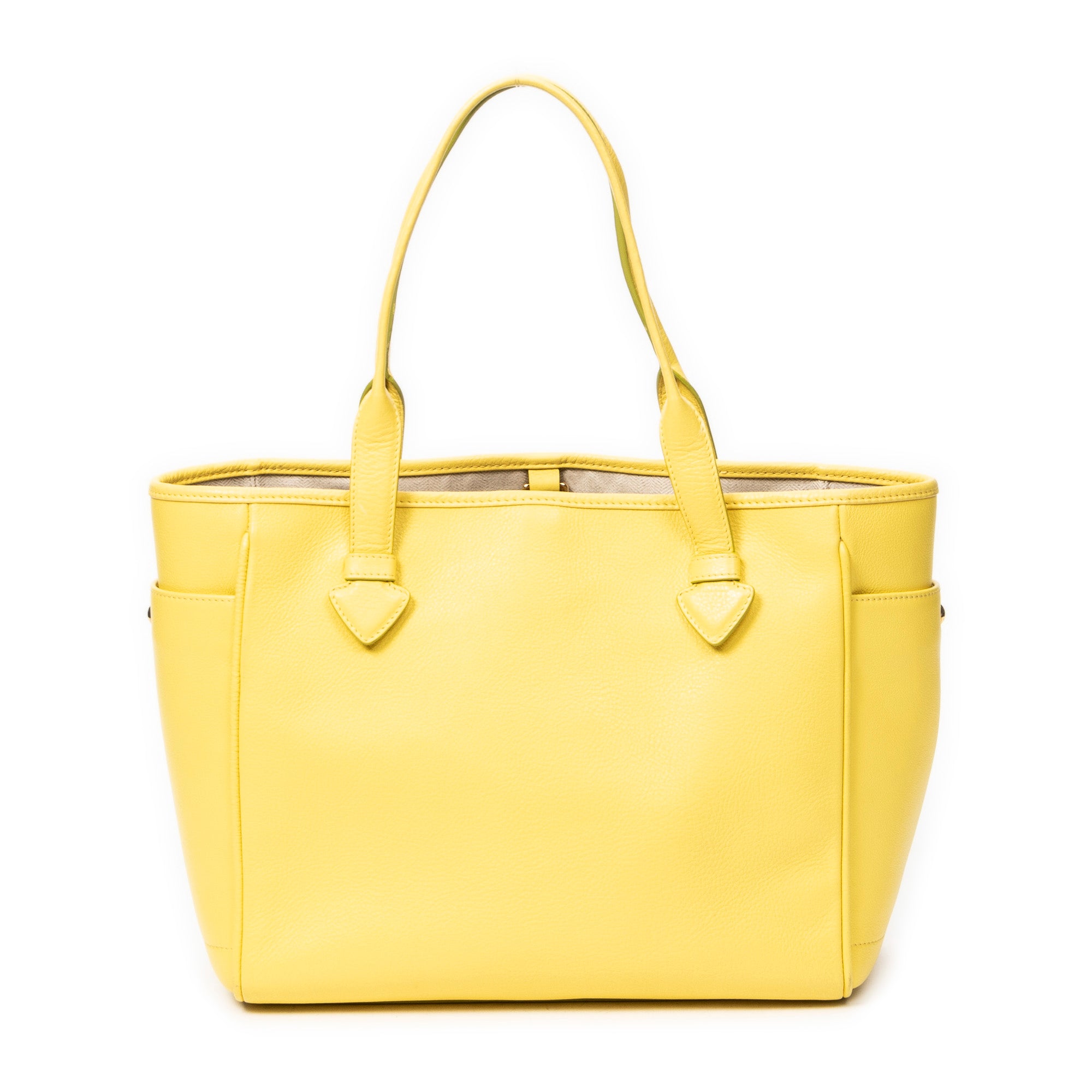 Shoulder Bag Heritage Tote Yellow Grained Calfskin Leather