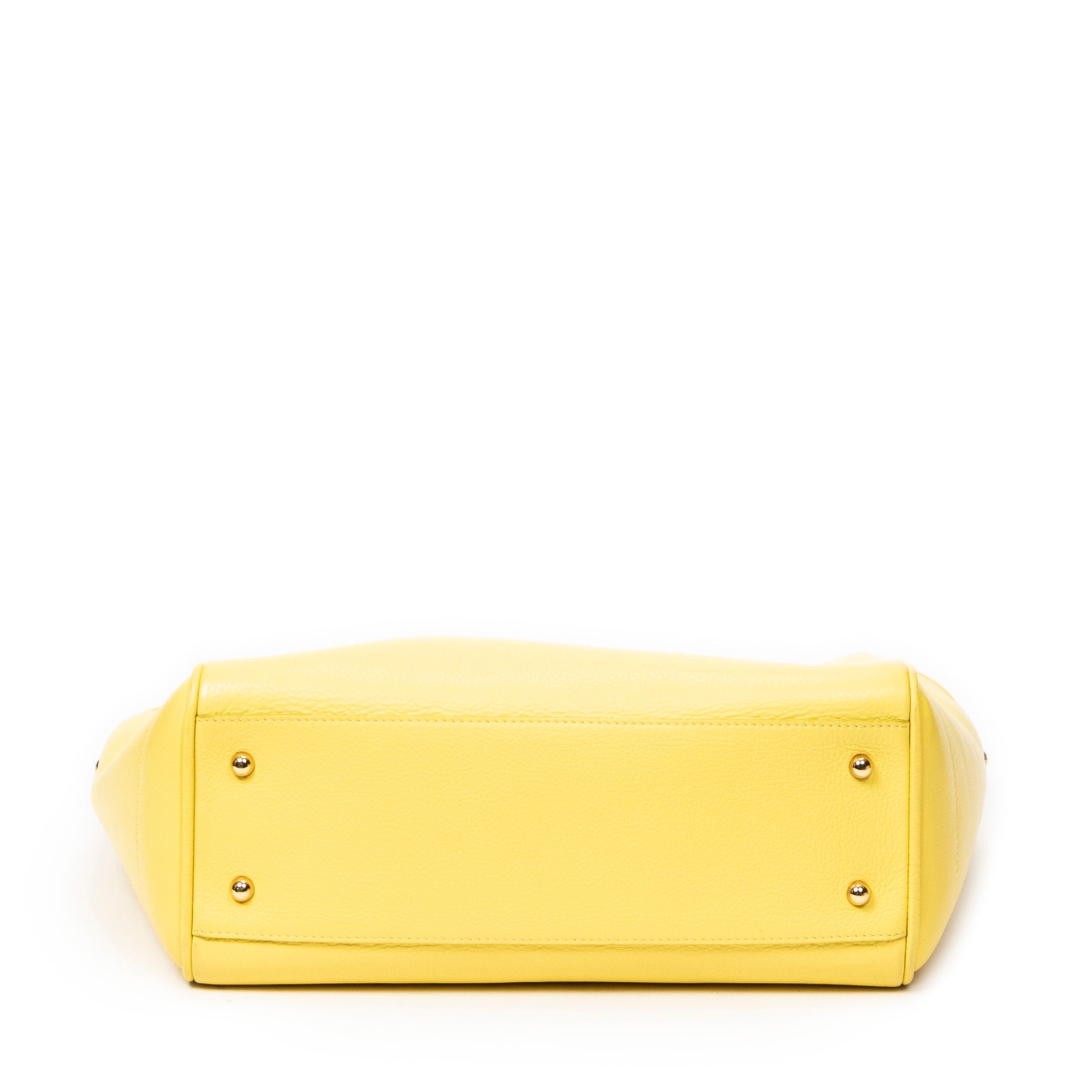 Shoulder Bag Heritage Tote Yellow Grained Calfskin Leather
