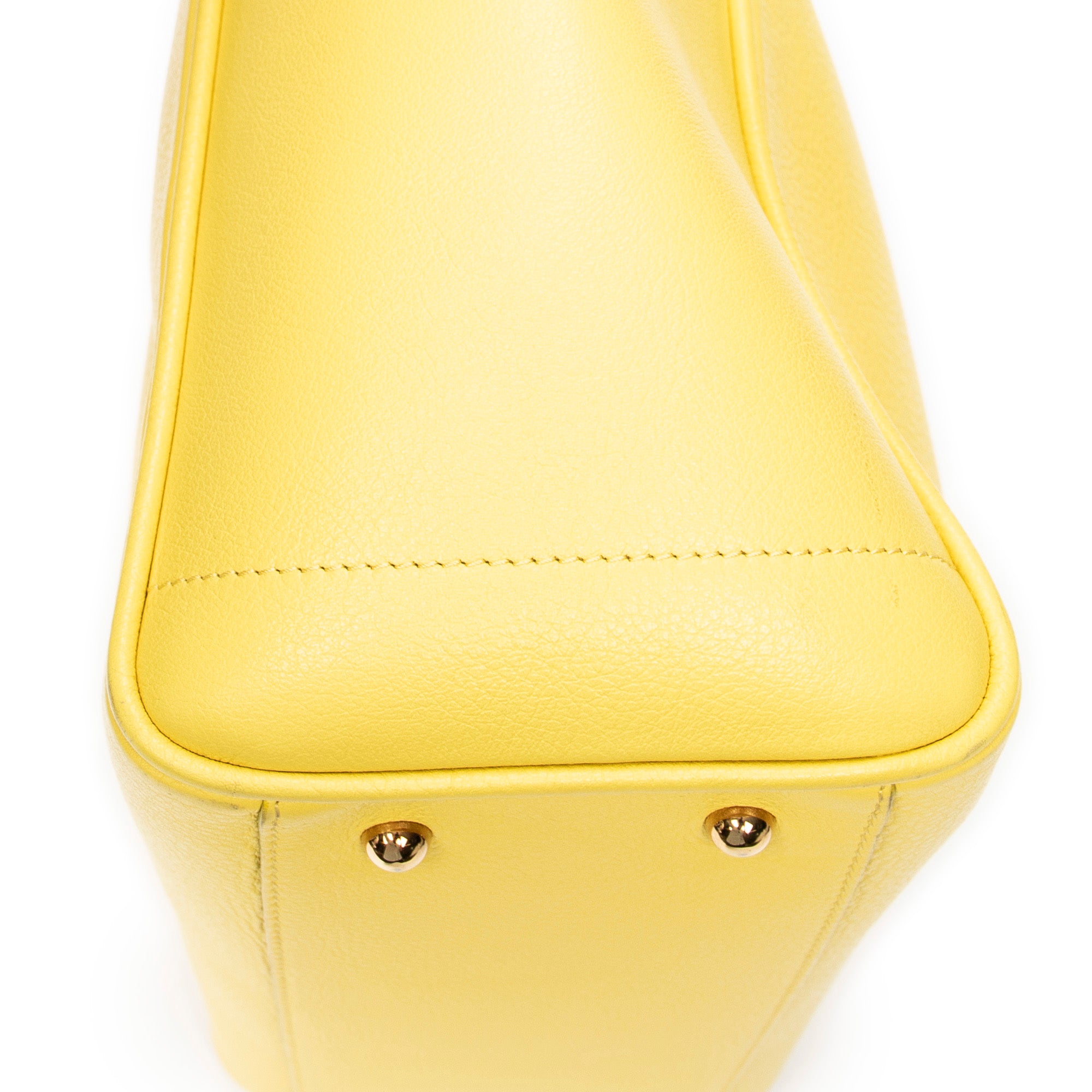 Shoulder Bag Heritage Tote Yellow Grained Calfskin Leather