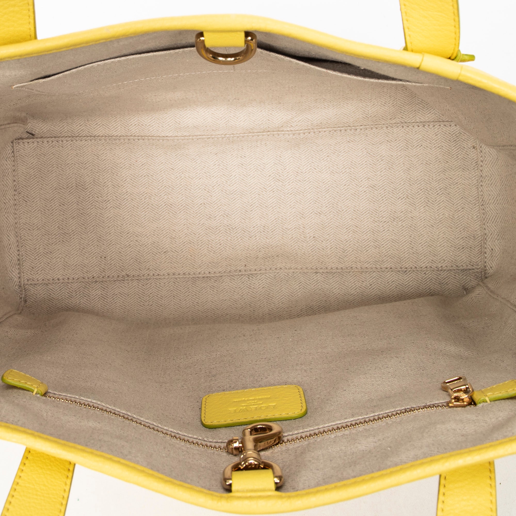 Shoulder Bag Heritage Tote Yellow Grained Calfskin Leather