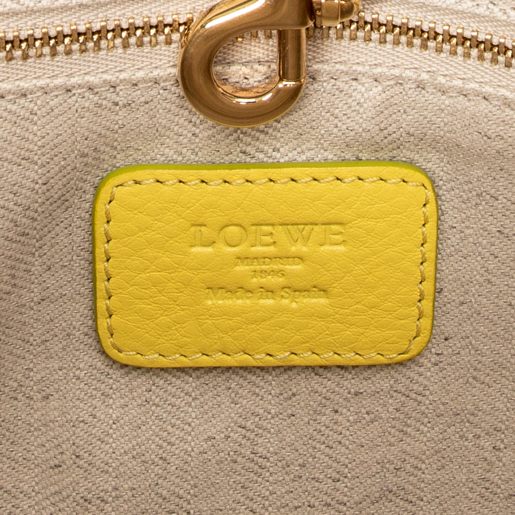 Shoulder Bag Heritage Tote Yellow Grained Calfskin Leather