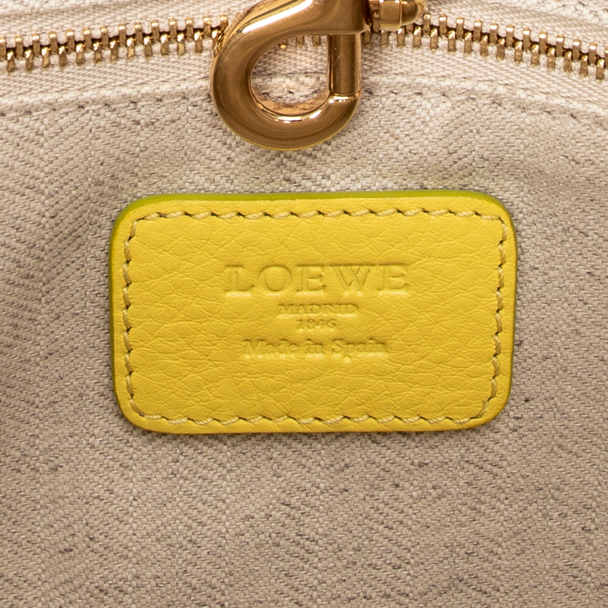 Shoulder Bag Heritage Tote Yellow Grained Calfskin Leather