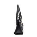 Shoulder Bag Fold Over Tote Black Monogrammed Canvas