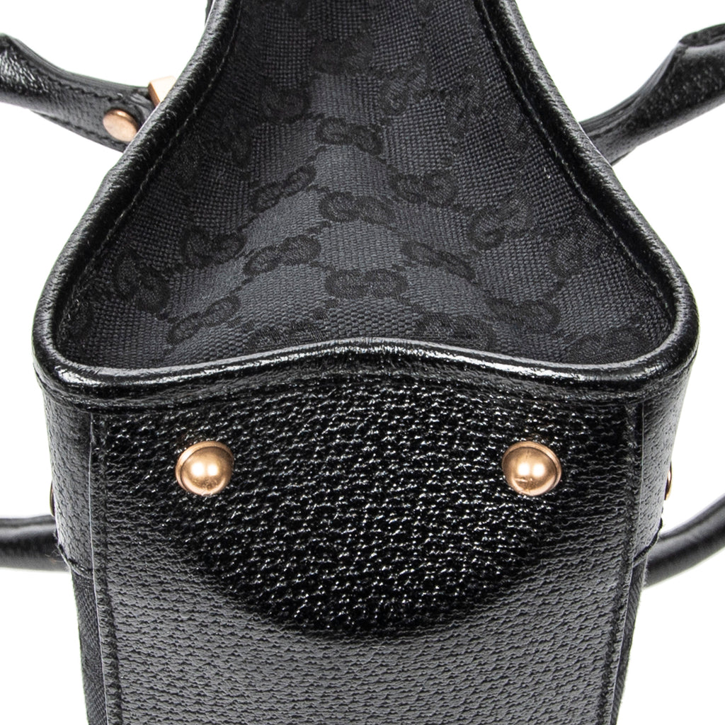 Shoulder Bag Fold Over Tote Black Monogrammed Canvas