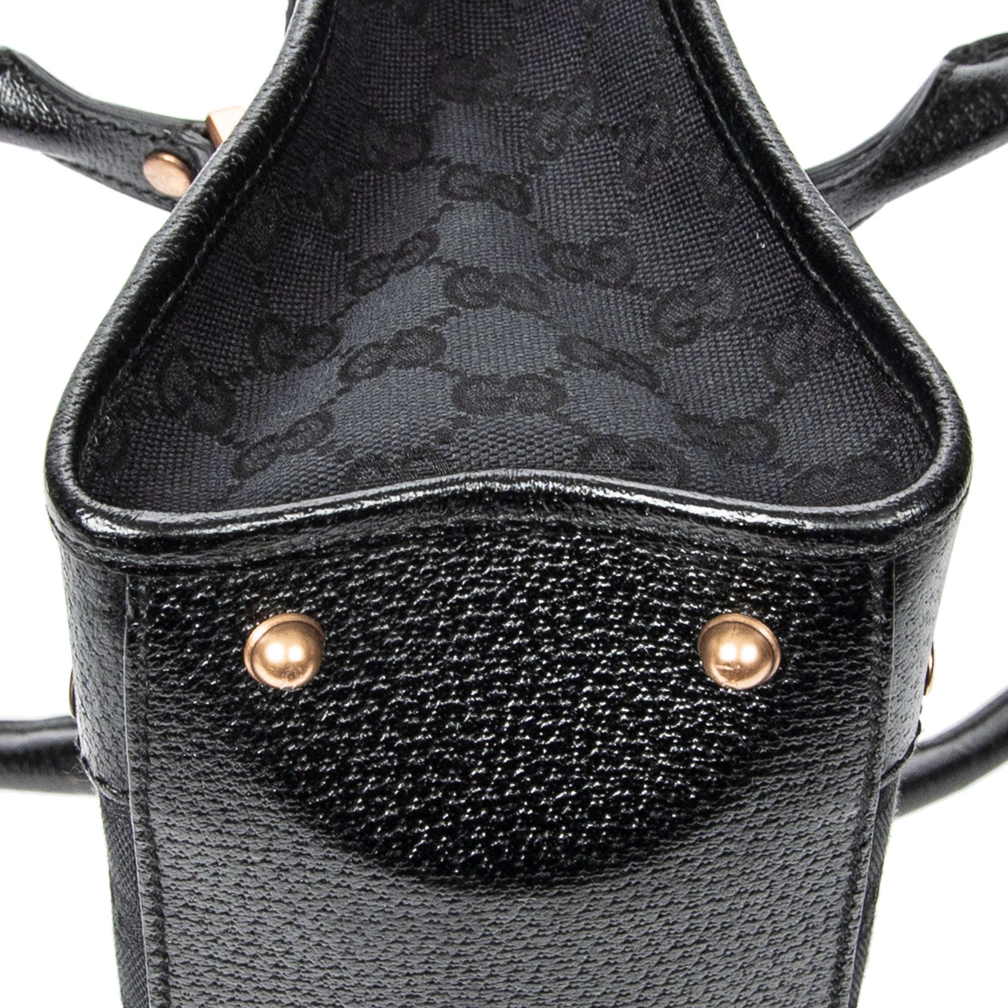 Shoulder Bag Fold Over Tote Black Monogrammed Canvas