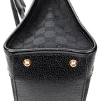 Shoulder Bag Fold Over Tote Black Monogrammed Canvas