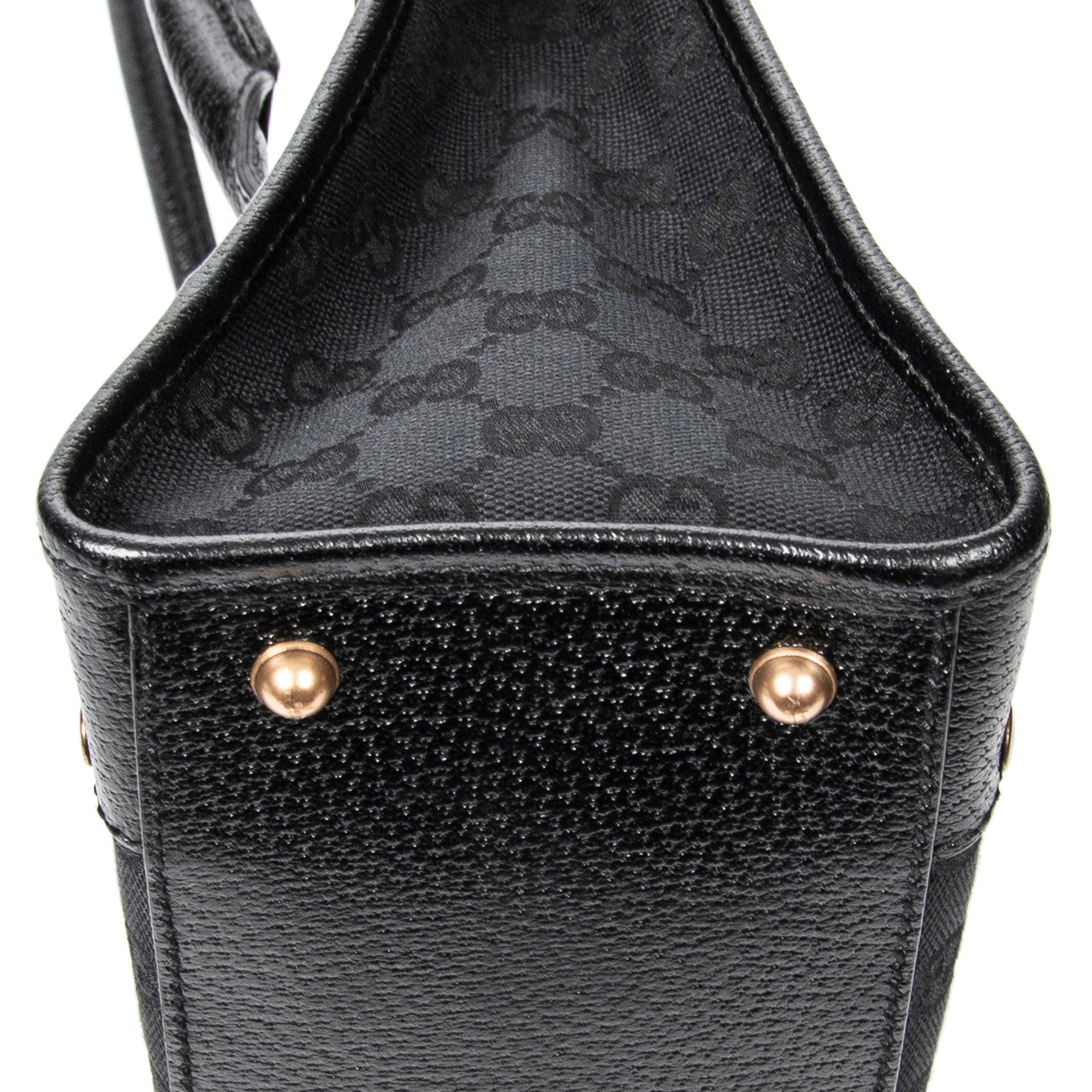 Shoulder Bag Fold Over Tote Black Monogrammed Canvas