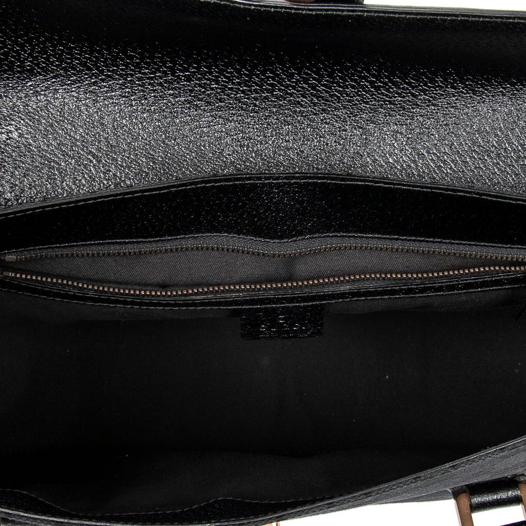 Shoulder Bag Fold Over Tote Black Monogrammed Canvas