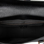 Shoulder Bag Fold Over Tote Black Monogrammed Canvas