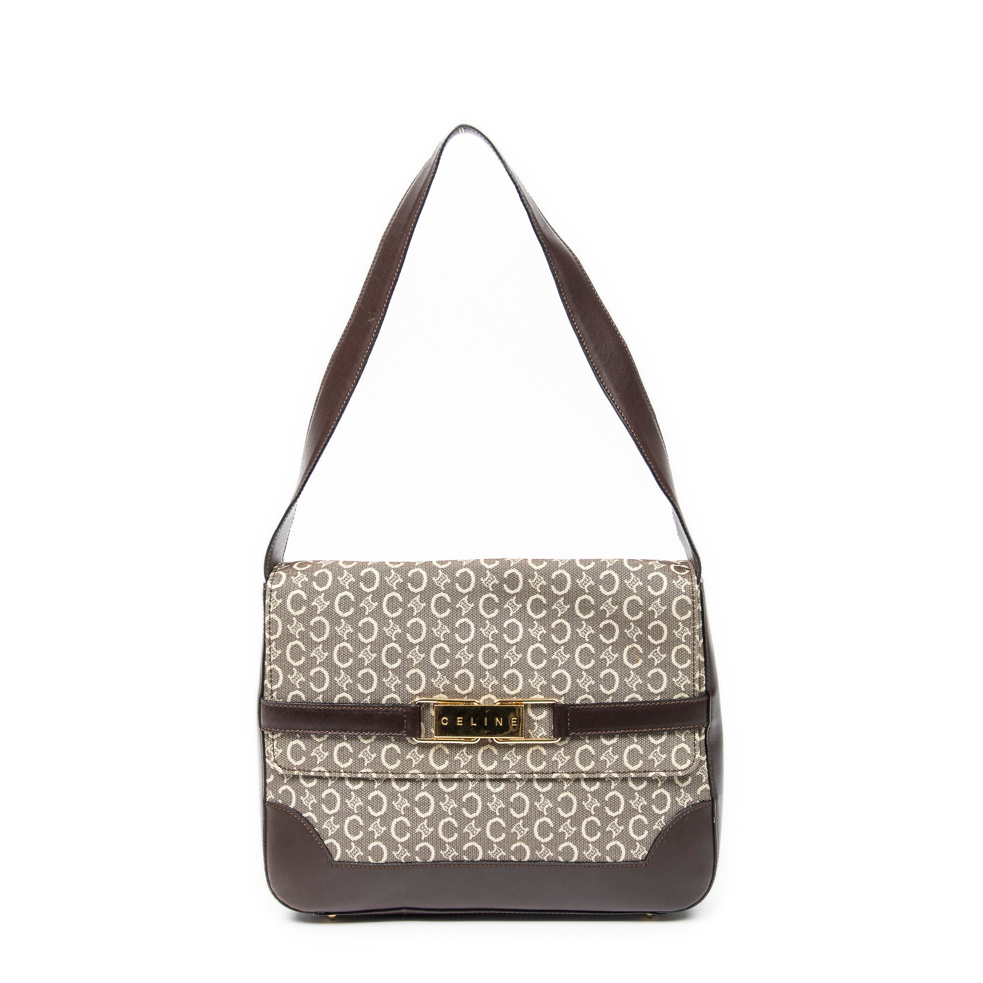 Shoulder Bag Flap Shoulder Dark Brown C Macadam Canvas