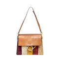 Chloé - Sac à bandoulière Faye en patchwork rayé - Fauve
