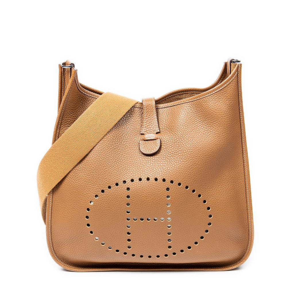 Shoulder Bag Evelyne I GM Gold Clemence Leather