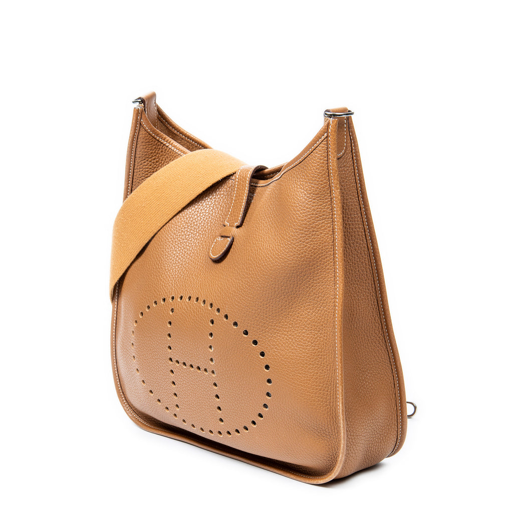Shoulder Bag Evelyne I GM Gold Clemence Leather