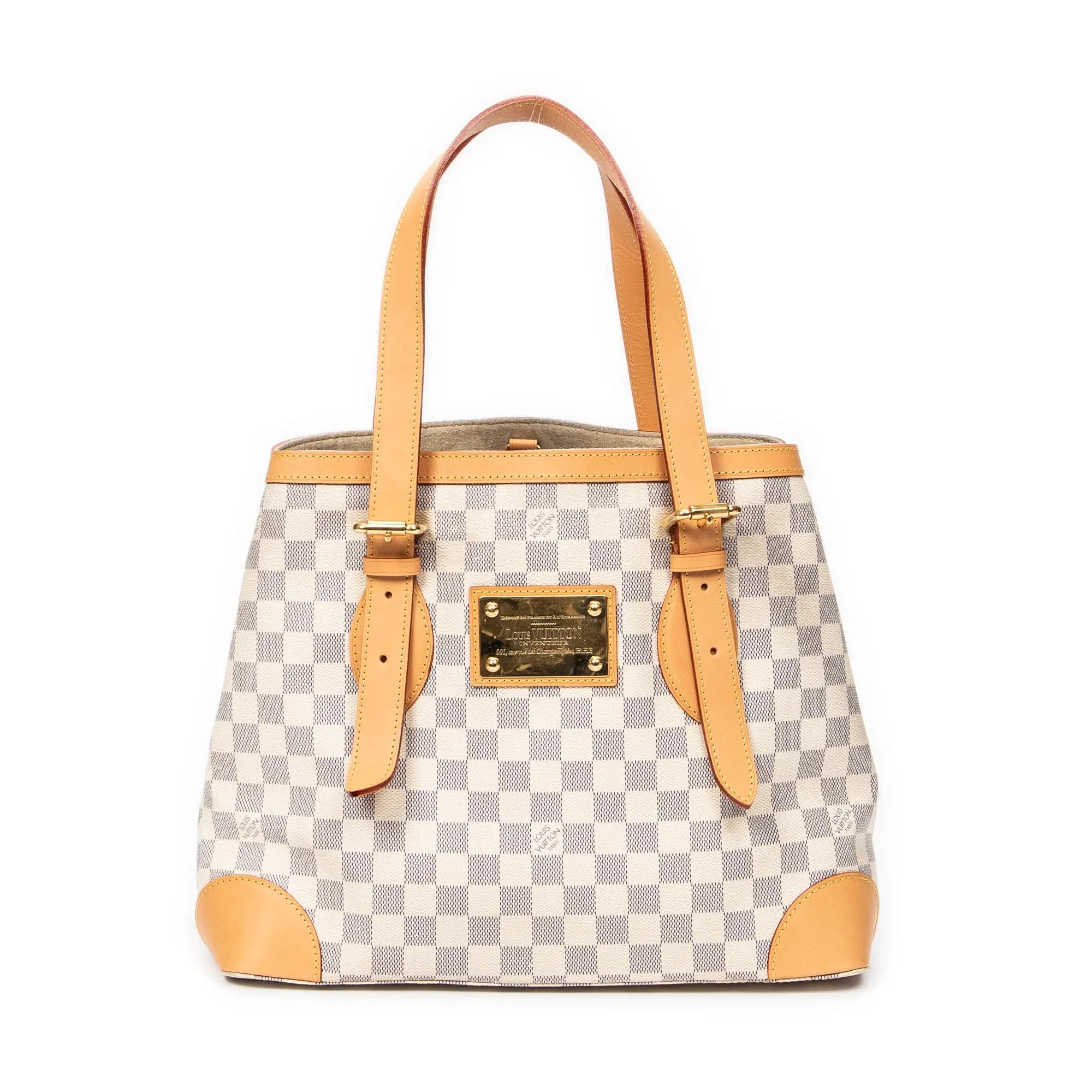 Bolso de Hombro Hampstead MM Damier Azur Color Marfil