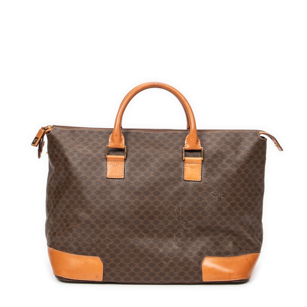 Handbag Weekender Brown Macadam Coated Canvas