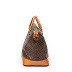 Handbag Weekender Brown Macadam Coated Canvas