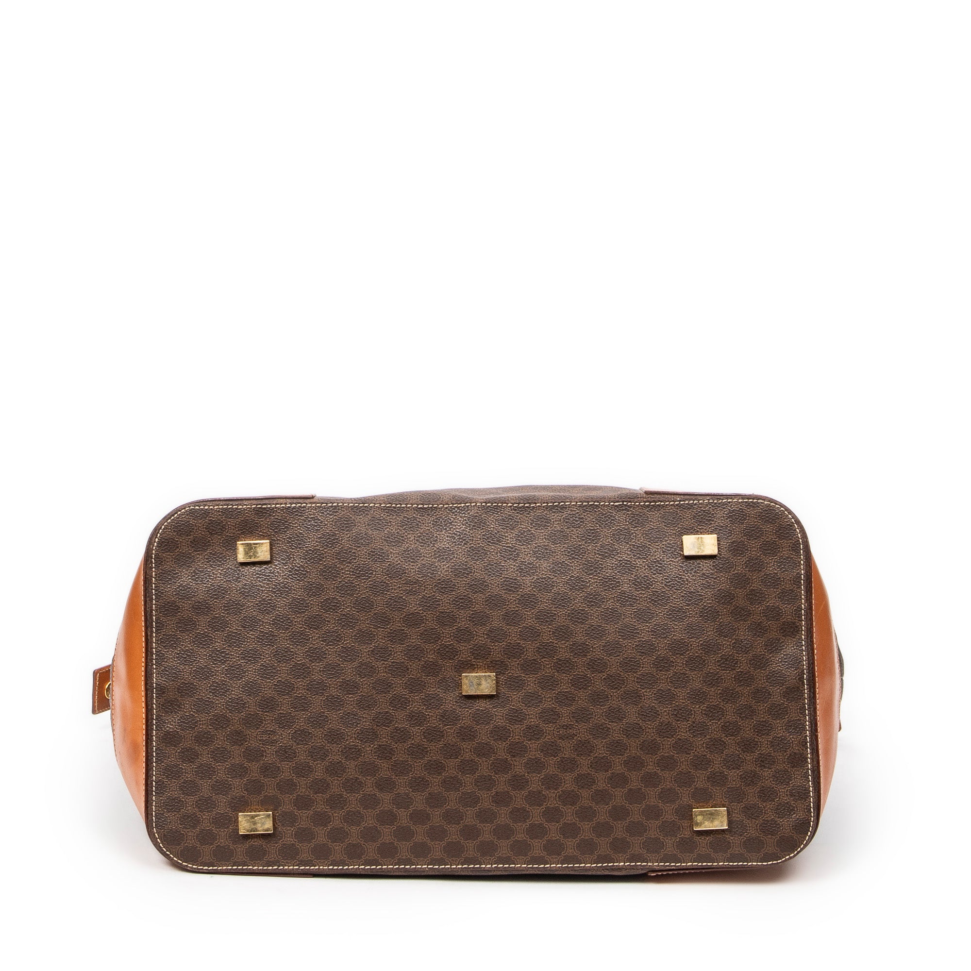Handbag Weekender Brown Macadam Coated Canvas