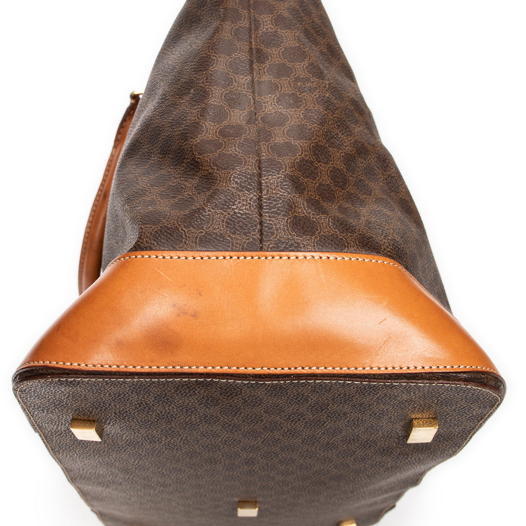 Handbag Weekender Brown Macadam Coated Canvas