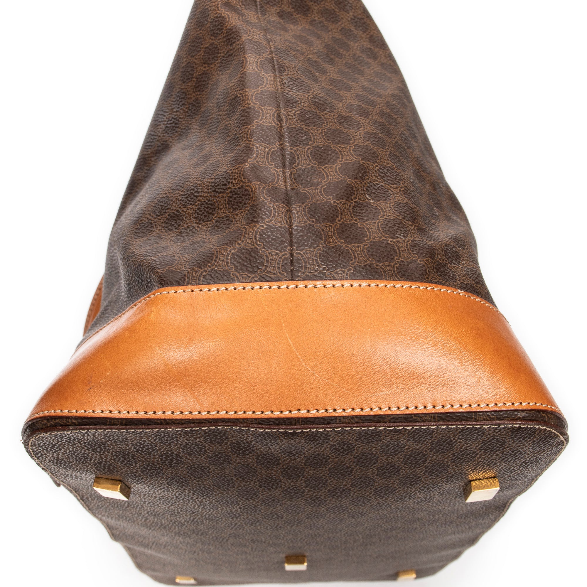 Handbag Weekender Brown Macadam Coated Canvas