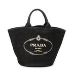 Shoulder Bag Large Canapa Bucket Tote Black Canapa Canvas