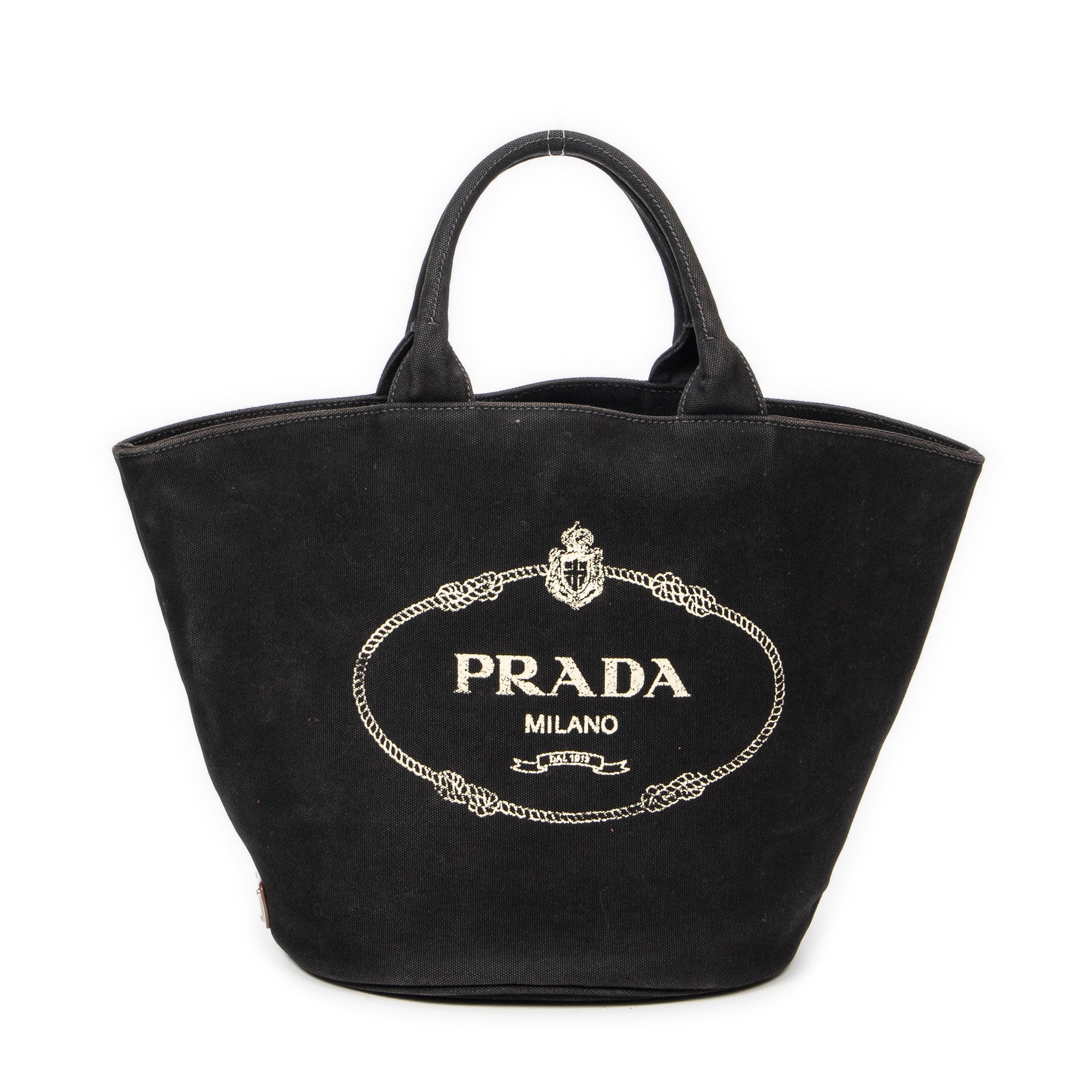 Shoulder Bag Large Canapa Bucket Tote Black Canapa Canvas