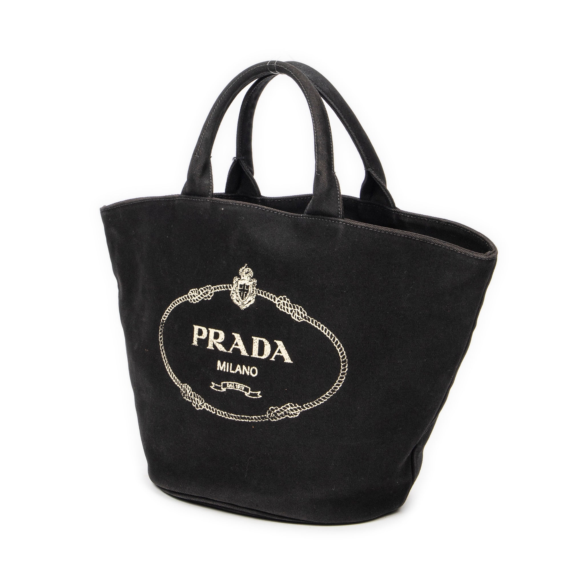 Shoulder Bag Large Canapa Bucket Tote Black Canapa Canvas