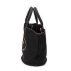 Shoulder Bag Large Canapa Bucket Tote Black Canapa Canvas