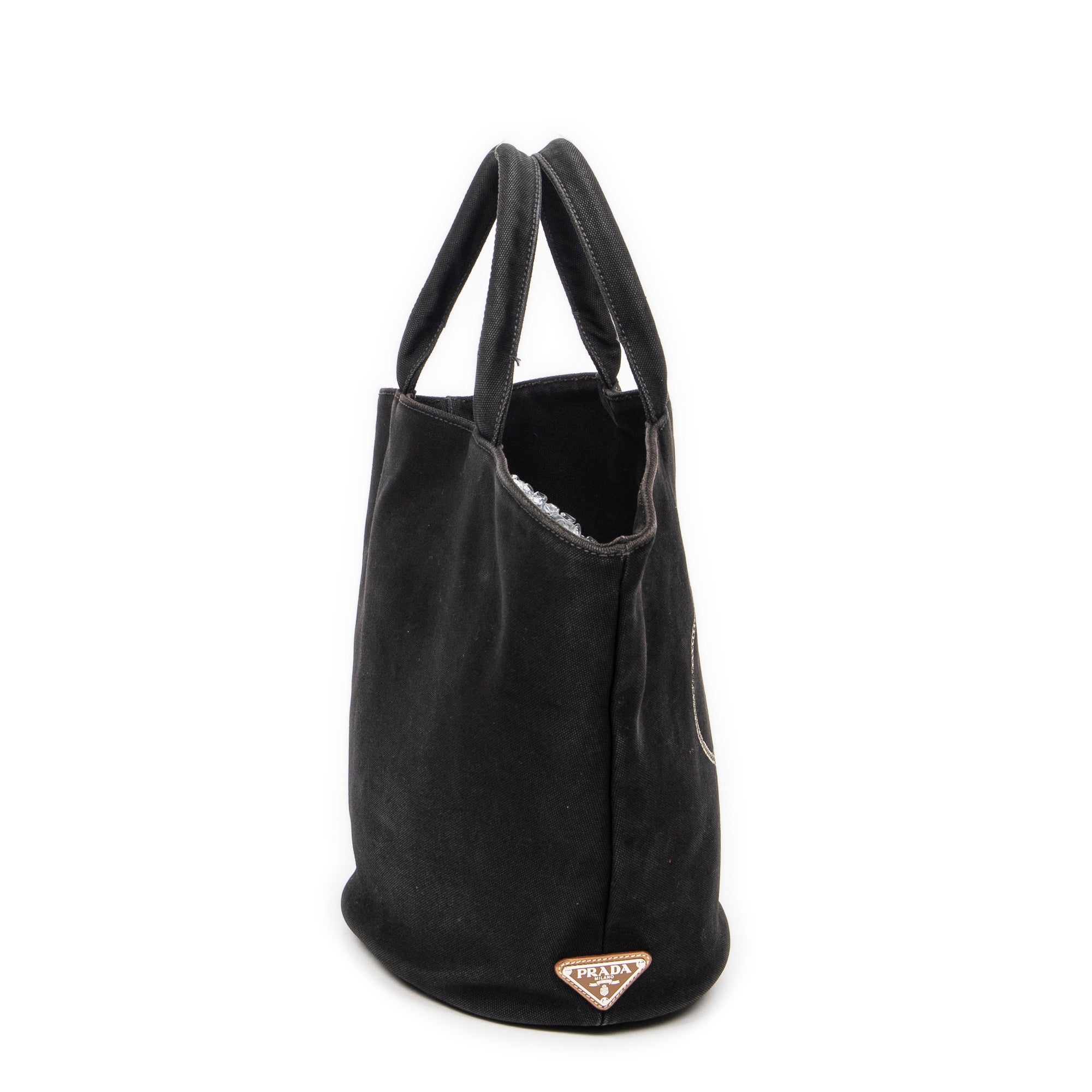 Shoulder Bag Large Canapa Bucket Tote Black Canapa Canvas