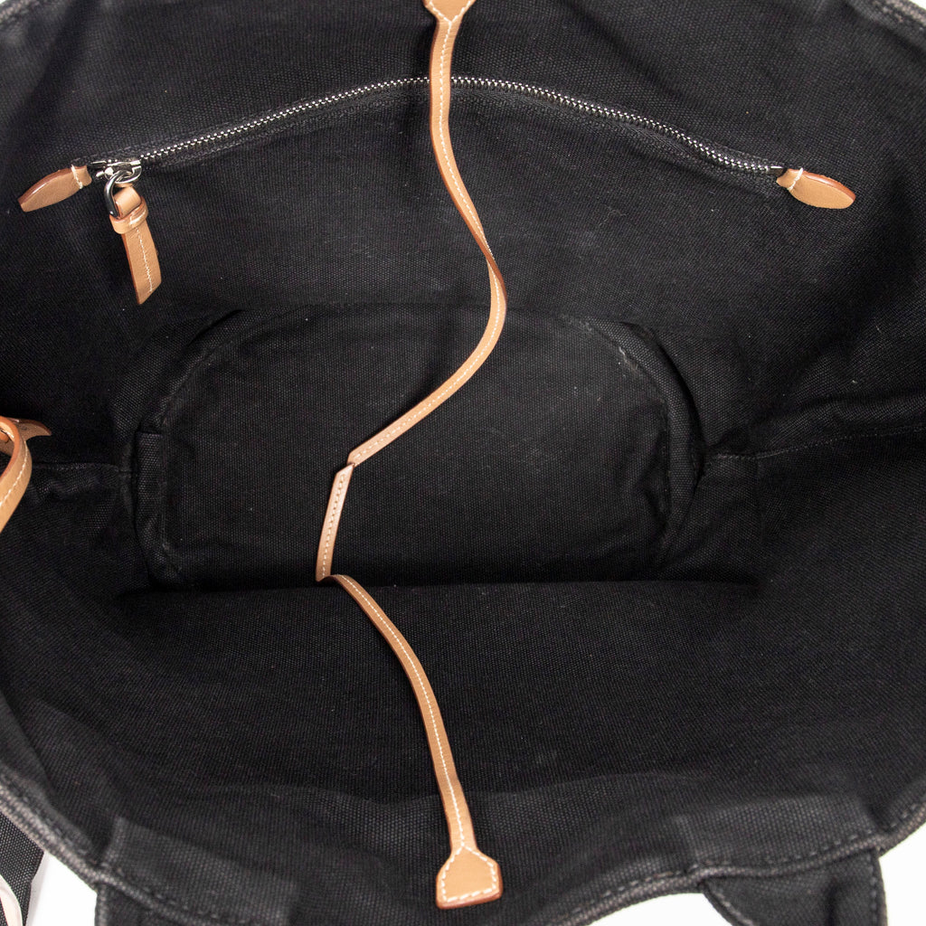 Shoulder Bag Large Canapa Bucket Tote Black Canapa Canvas
