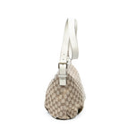 Shoulder Bag Front Zip Messenger Beige Monogrammed Canvas