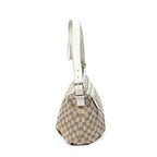 Shoulder Bag Front Zip Messenger Beige Monogrammed Canvas