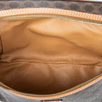 Bolsa de aseo con asa superior de lona recubierta de macadán marrón