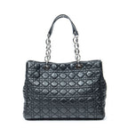 Shoulder Bag Soft Shopping Tote Black Cannage Lambskin Leather