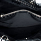 Shoulder Bag Soft Shopping Tote Black Cannage Lambskin Leather