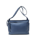 Shoulder Bag Medium T Messenger Navy Calfskin Leather