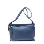 Shoulder Bag Medium T Messenger Navy Calfskin Leather